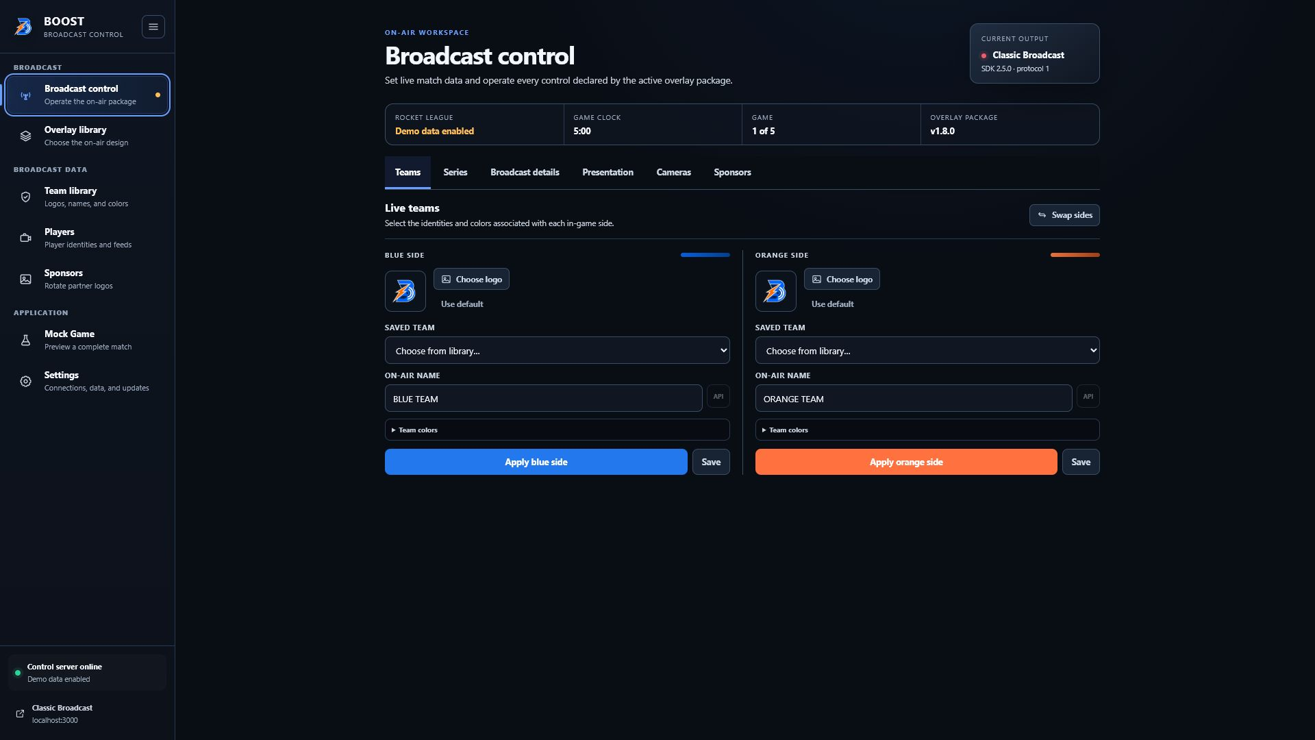 BOOST Broadcast Toolkit interface